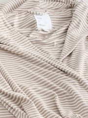 Neutral Stripe Cosy Lightweight Dressing Gown - Image 7 of 8
