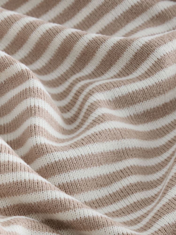 Neutral Stripe Cosy Lightweight Dressing Gown - Image 8 of 8