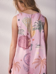 Pink Shell Linen Playsuit - Image 4 of 6