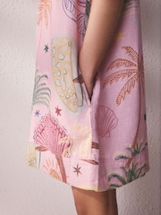 Pink Shell Linen Playsuit - Image 6 of 6