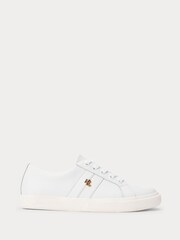 Lauren Ralph Lauren White Janson Logo Leather Trainers - Image 1 of 5