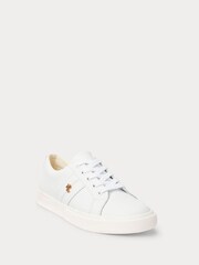 Lauren Ralph Lauren White Janson Logo Leather Trainers - Image 2 of 5