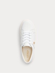 Lauren Ralph Lauren White Janson Logo Leather Trainers - Image 4 of 5