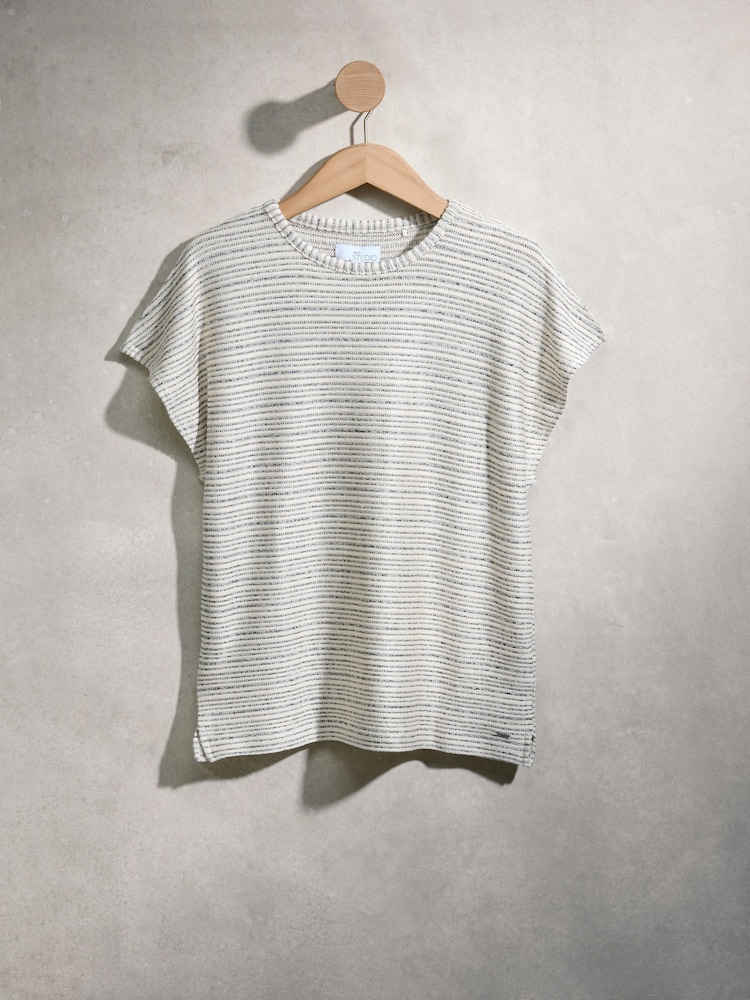 Monochrome Stripe Short Sleeve Loungewear Set - Image 2 of 7