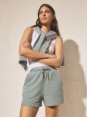 Teal Blue Textured Shorts - Image 2 of 9