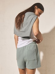 Teal Blue Textured Shorts - Image 3 of 9