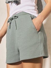 Teal Blue Textured Shorts - Image 5 of 9