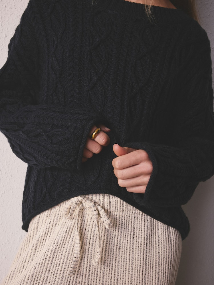 Navy Cable Knit Jumper - Image 6 of 6