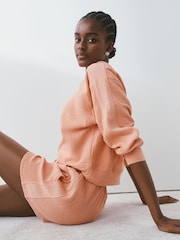 Coral Pink Textured Shorts - Image 3 of 8