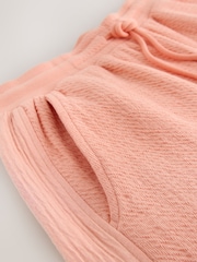 Coral Pink Textured Shorts - Image 8 of 8
