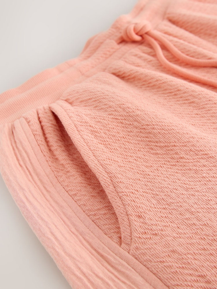Coral Pink Textured Shorts - Image 8 of 8