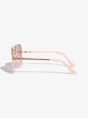 Lipsy Gold Oversized Glitter Metail Frame Sunglasses - Image 2 of 3