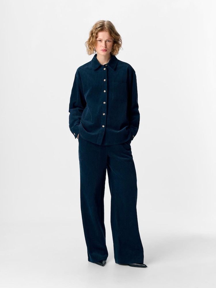 OBJECT Blue Cotton Corduroy Shirt - Image 1 of 5 OBJECT Blue Cotton Corduroy Shirt - Image 1 of 5