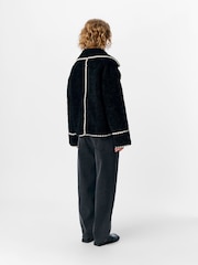 OBJECT Black Whipstitch Teddy Jacket - Image 3 of 4