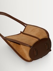 Hereu Studio Tan/Chestnut Calella Bucket Suede Trimmed Shoulder Bag - Image 2 of 6