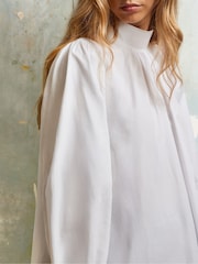 Ro&Zo White Cotton High Neck Shirt - Image 2 of 3