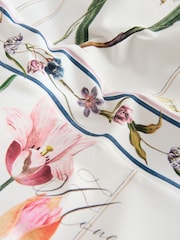 White Floral Scoop Square Neck Swimsuit - Image 7 of 9