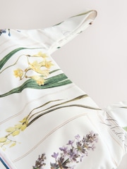 White Floral Scoop Square Neck Swimsuit - Image 8 of 9