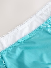Aqua Blue/White Embroidered Knickers 2 Pack - Image 8 of 9