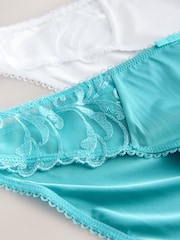 Aqua Blue/White Embroidered Knickers 2 Pack - Image 9 of 9