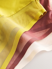 Rust/Green/Cream Mesh Trim High Waist High Leg Knickers 3 Pack - Image 10 of 11