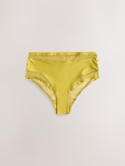 Rust/Green/Cream Mesh Trim High Waist High Leg Knickers 3 Pack - Image 8 of 11