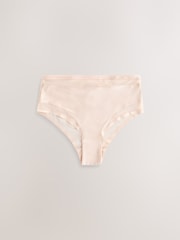 Rust/Green/Cream Mesh Trim High Waist High Leg Knickers 3 Pack - Image 9 of 11