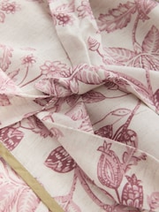 Pink Floral Viscose/Linen Blend Dressing Gown - Image 9 of 9