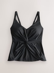 Black Floaty Plunge Tankini Top - Image 1 of 3