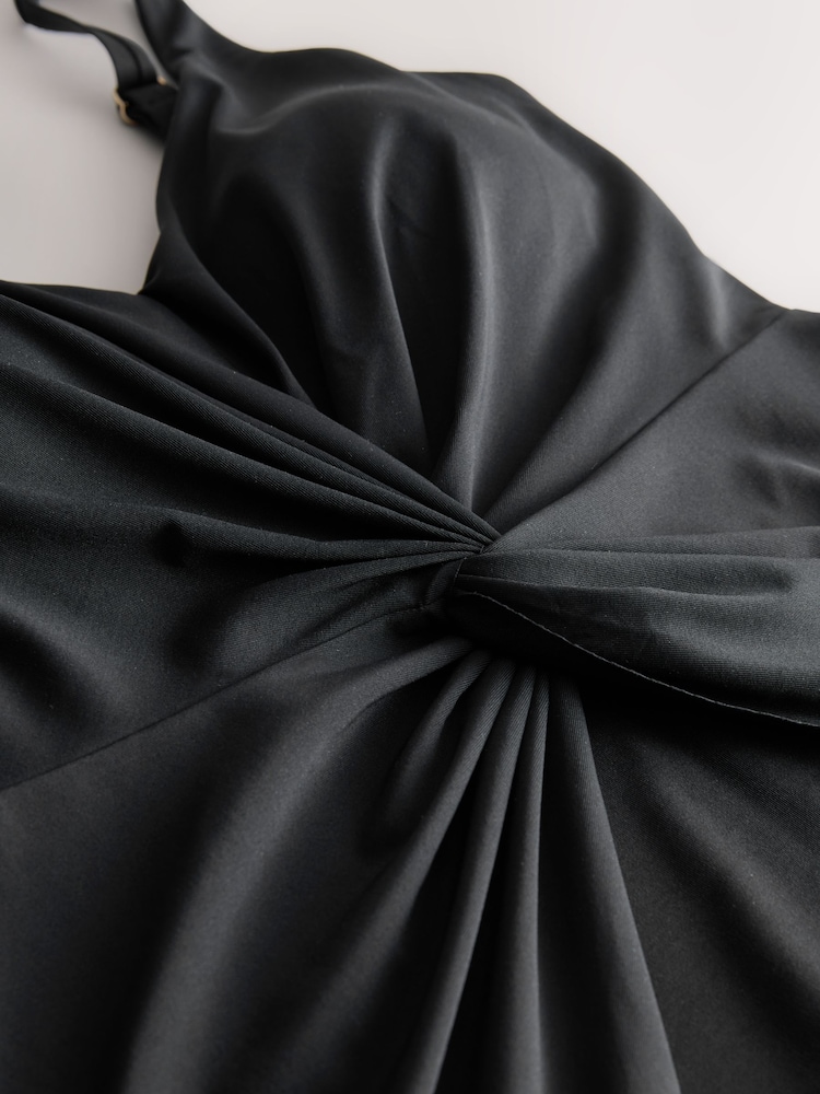 Black Floaty Plunge Tankini Top - Image 2 of 3