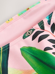 Koralle/Grün Tropisches Muster - Bikinihose mit hohem Bund, Umstandsmode - Bild 3 von 3