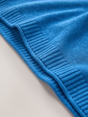 Cobalt Blue Short Sleeve Crew Neck Top With Linen - Image 6 of 7
