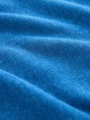Cobalt Blue Short Sleeve Crew Neck Top With Linen - Image 7 of 7