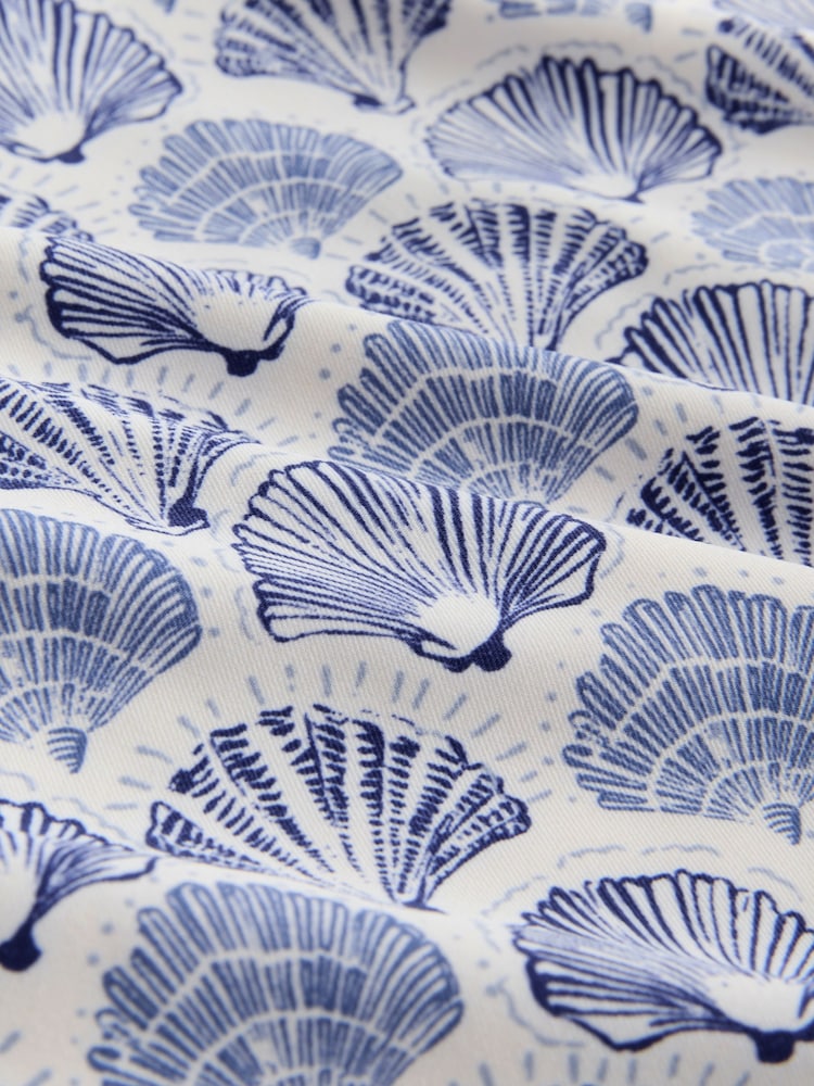 Cream/Blue Shell Padded Wired Bandeau Tankini Top - Image 2 of 4