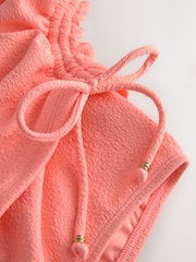 Corail texturé - Maillot de bain gainant le ventre froncé - Image 6 de 7