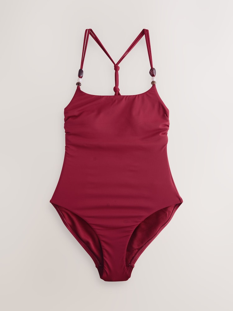 Bærvin - Badedrakt med stropper og perler på ryggen og magekontroll - Bilde 1 av 3