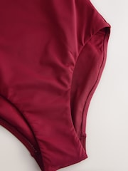 Berry Wine Strappy Back Beaded Tummy Control Scoop Swimsuit - Image 6 of 6