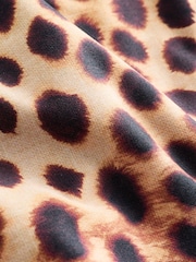 Brown Leopard Print High Waist High Leg Bikini Bottoms - Image 2 of 4