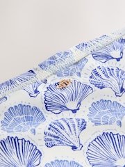 Cream/Blue Shell Roll Top Bikini Bottoms - Image 2 of 3