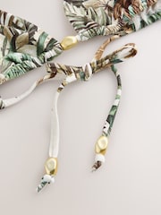 Cream/Khaki Green Palm Triangle Bikini Top - Image 8 of 9