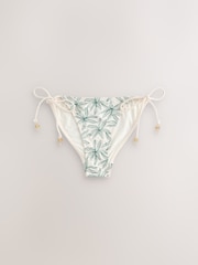 Cream Tieside Embellished Bikini Bottom - Image 6 of 9