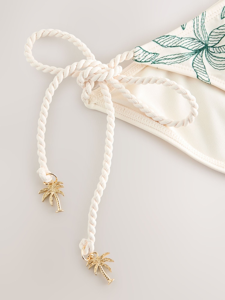 Cream Tieside Embellished Bikini Bottom - Image 9 of 9