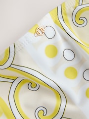 White/Yellow Geometric Tie Side Hardware Tie Side Bikini Bottoms - Image 7 of 7