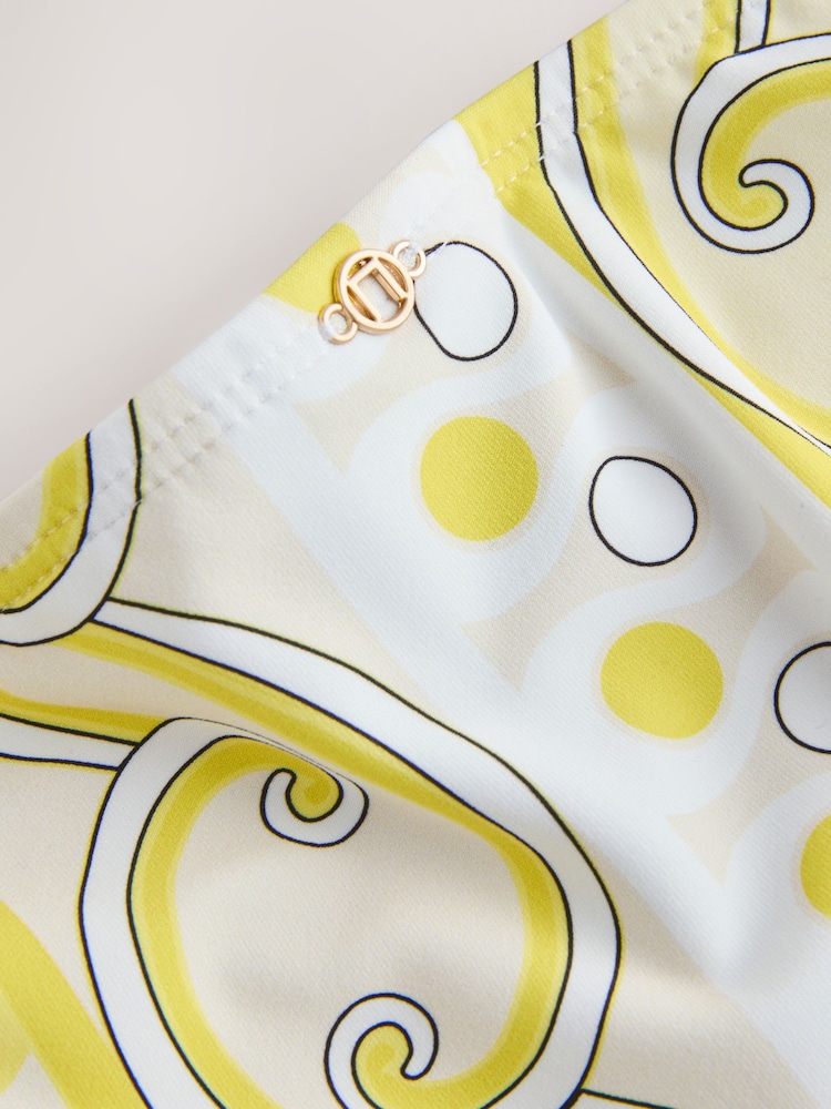 White/Yellow Geometric Tie Side Hardware Tie Side Bikini Bottoms - Image 7 of 7 White/Yellow Geometric Tie Side Hardware Tie Side Bikini Bottoms - Image 7 of 7