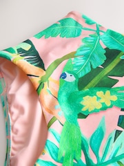 Coral Pink Tropical High Waist Print Bikini Bottoms - Image 8 of 8