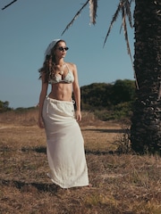 Cream Triangle Embellished Bikini Top - Image 3 of 10