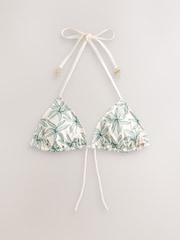 Cream Triangle Embellished Bikini Top - Image 7 of 10