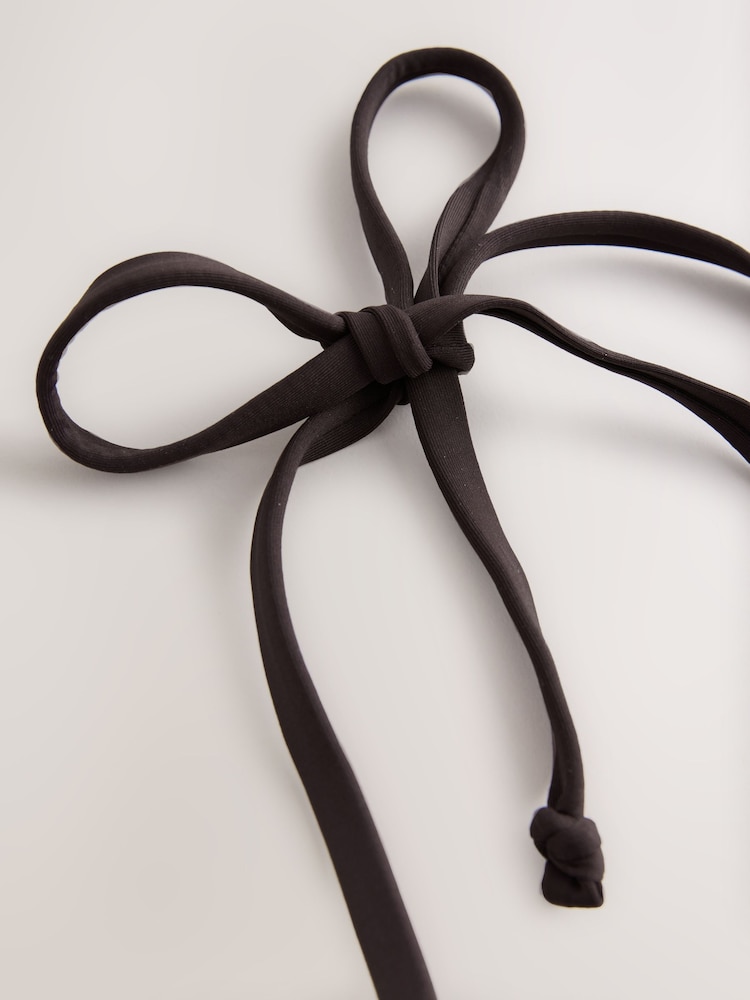 Chocolate Brown Palm Embroidered Triangle Bikini Top - Image 3 of 3