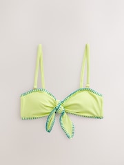 Yellow/Green Whipstitch Bandeau Bikini Top - Image 1 of 3