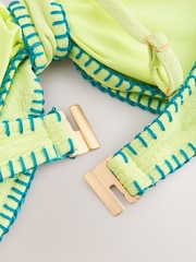 Yellow/Green Whipstitch Bandeau Bikini Top - Image 9 of 9